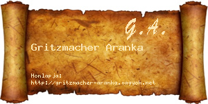 Gritzmacher Aranka névjegykártya
